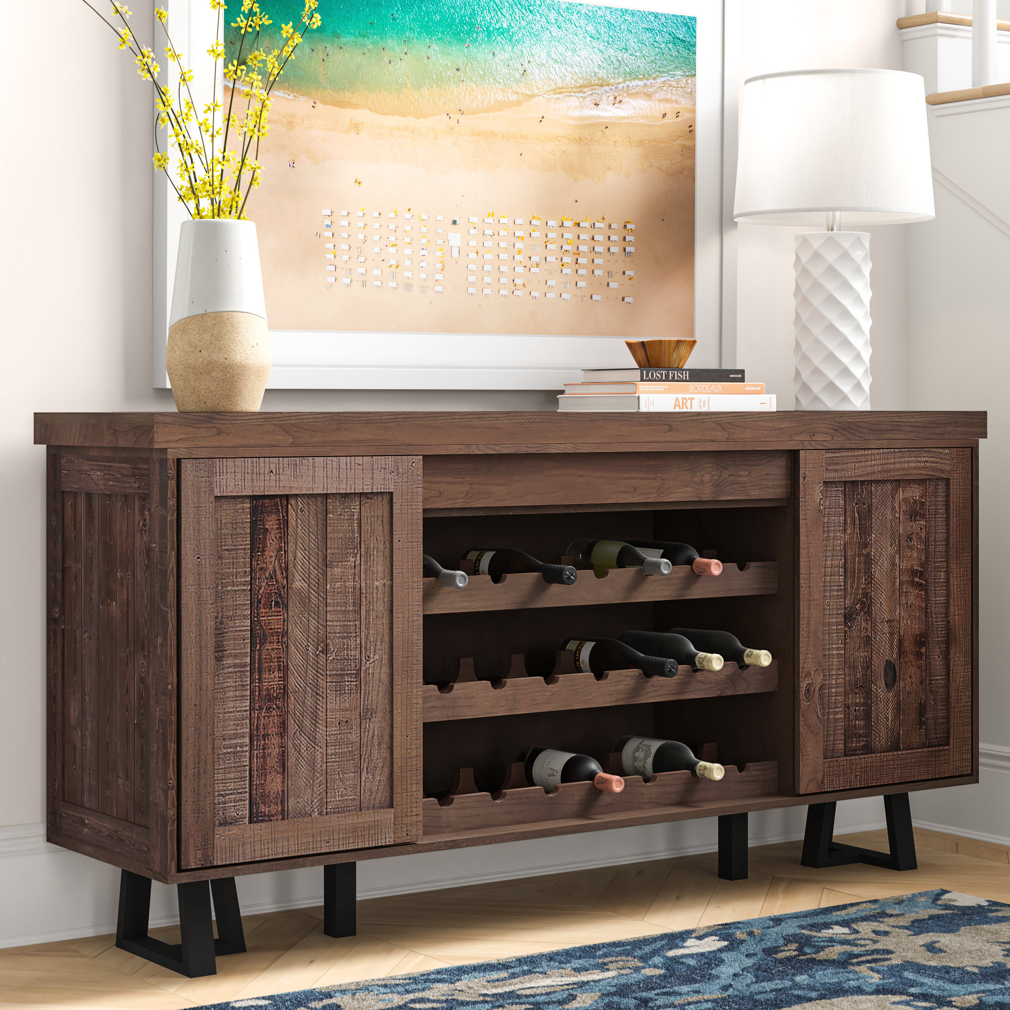 Alpine Furniture 72'' Wide Pine Credenza & Reviews Wayfair