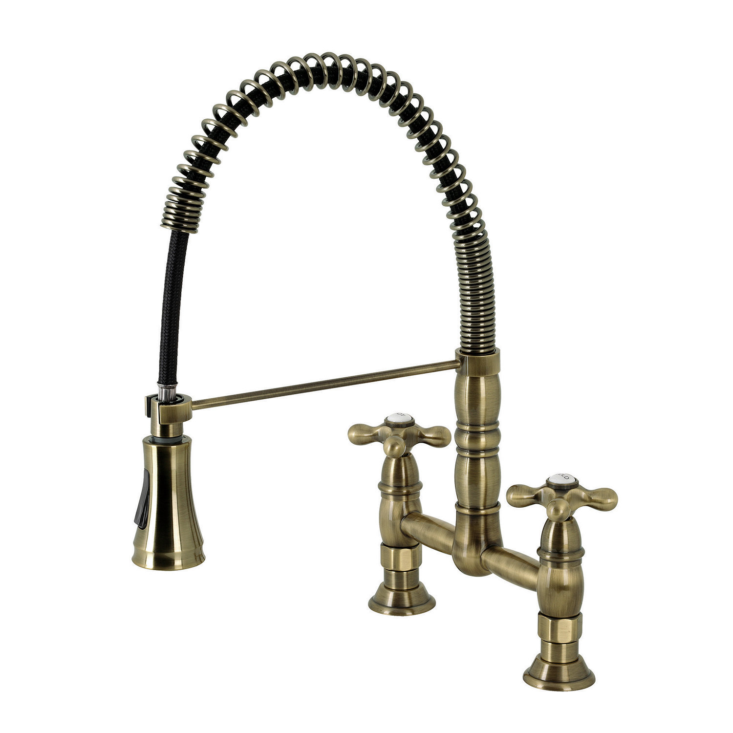 Kingston Brass Heritage Pull Down Bridge Faucet & Reviews | Wayfair