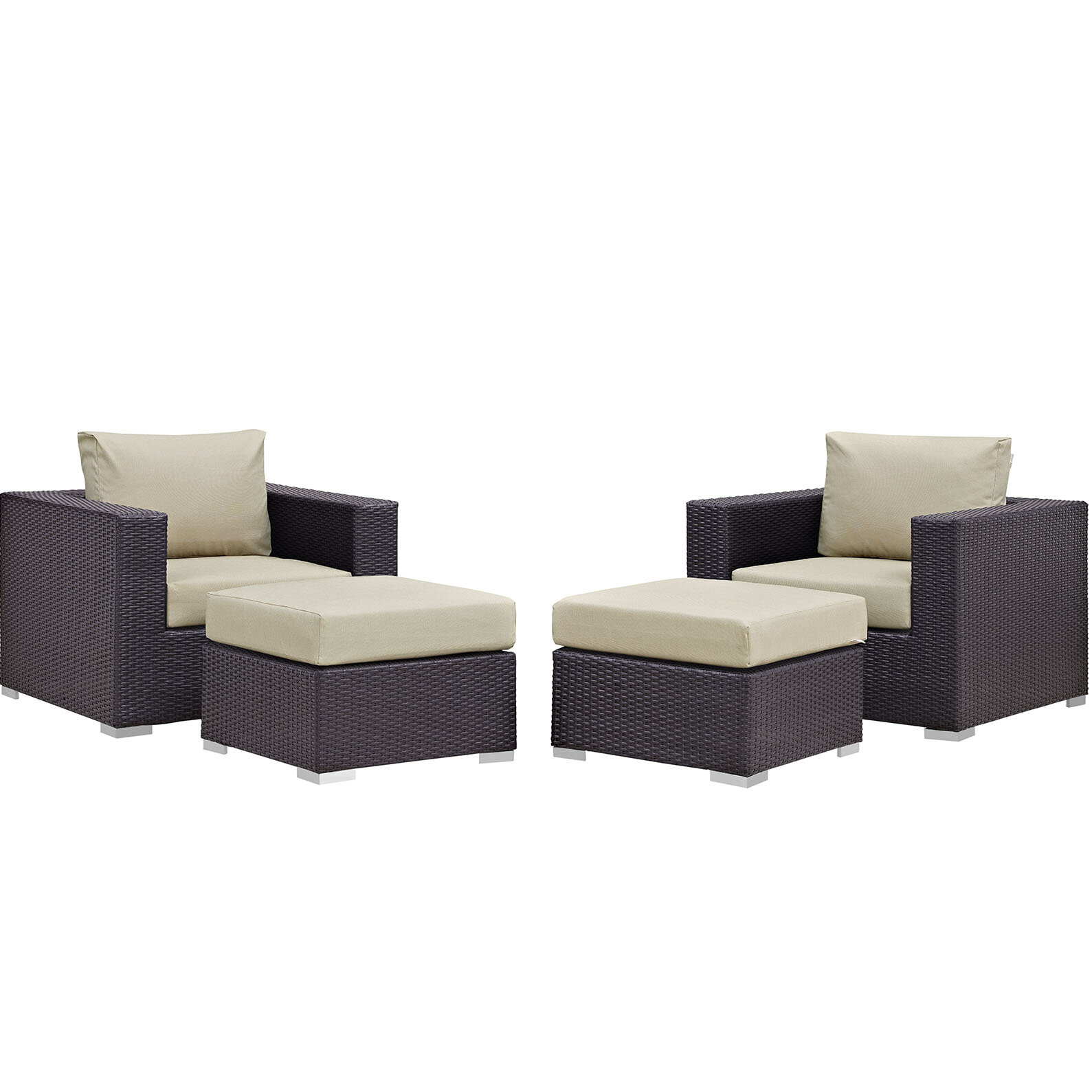 Sol 72 Outdoor Brentwood 4 Piece Lounge Patio Chair With Cushions Reviews Wayfair