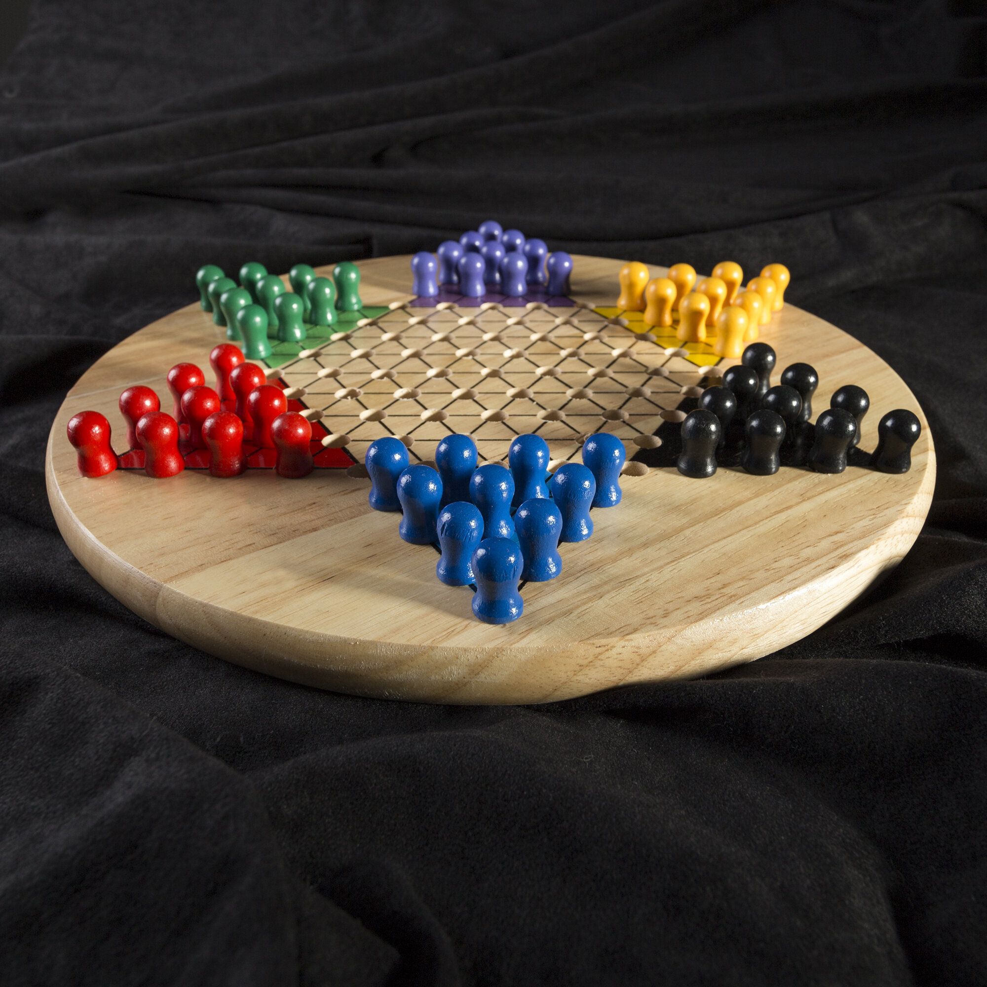 chinese checkers wooden game board