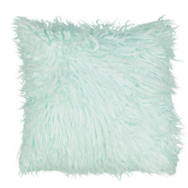teal furry pillow
