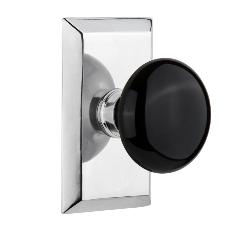 Nostalgic Warehouse Black Porcelain Single Dummy Door Knob With