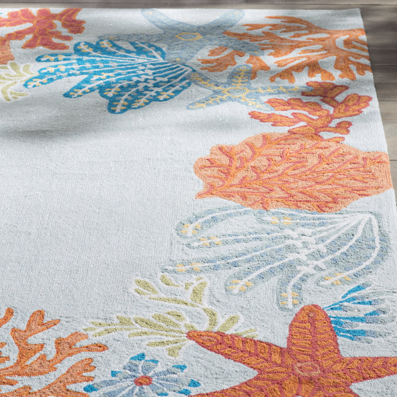 Highland Dunes Clowers Ocean Scene Aqua Indoor Outdoor