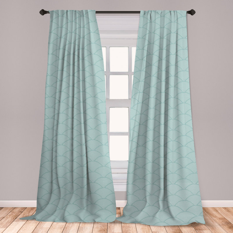 East Urban Home Ambesonne Geometric Window Curtains Fish Scale