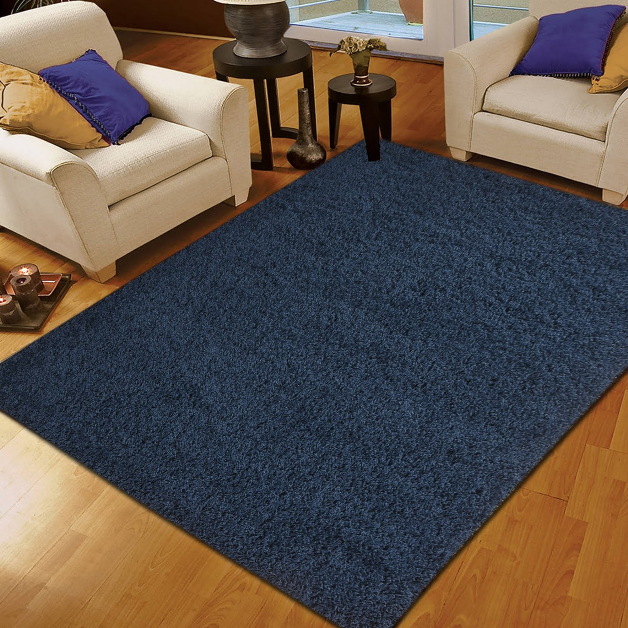 Winston Porter Aadhya Plush Navy Blue Rug Reviews Wayfair