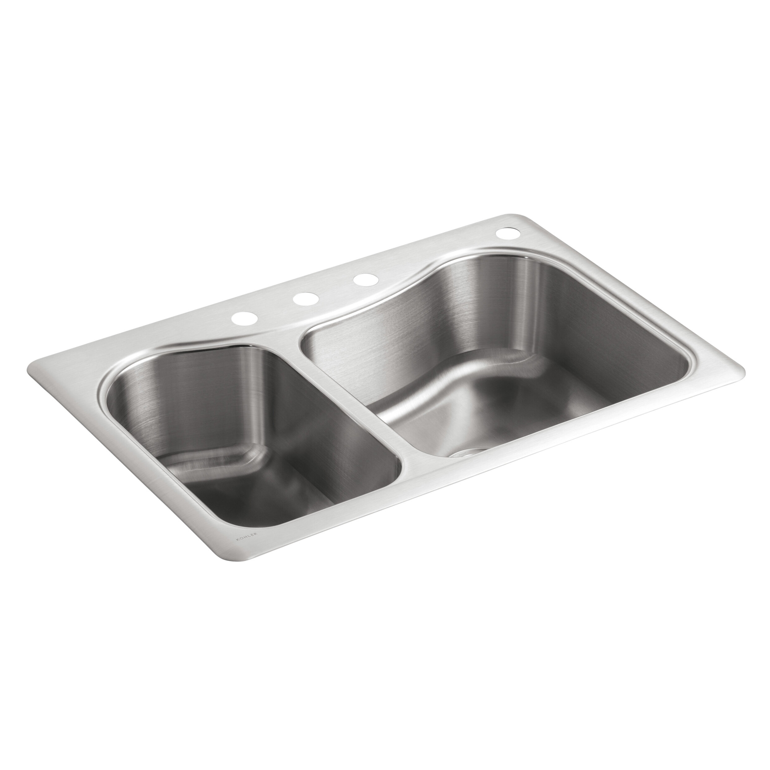 Cantrio Double Bowl 27 1 4 Stainless Steel Top Mount Kitchen Sink