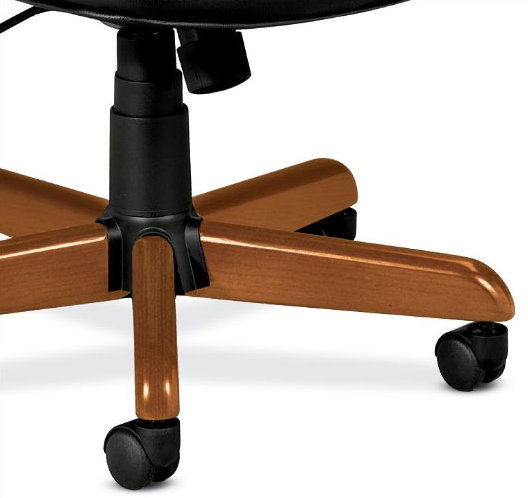 Basyx Black Leather Office Chair With Wood Accents And Loop Arms Wayfair