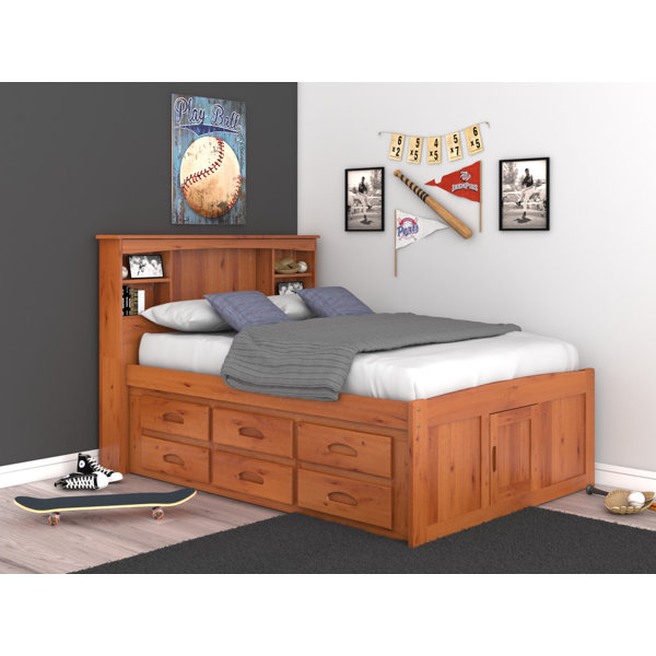 Birch Lane™ Fulvia Mate's Bed with Bookcase and 6 Drawers ...
