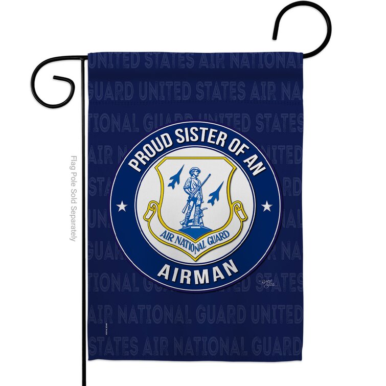 Details about   Air Force Proud Sister Airman Burlap Garden Flag National Guard Armed Forces 