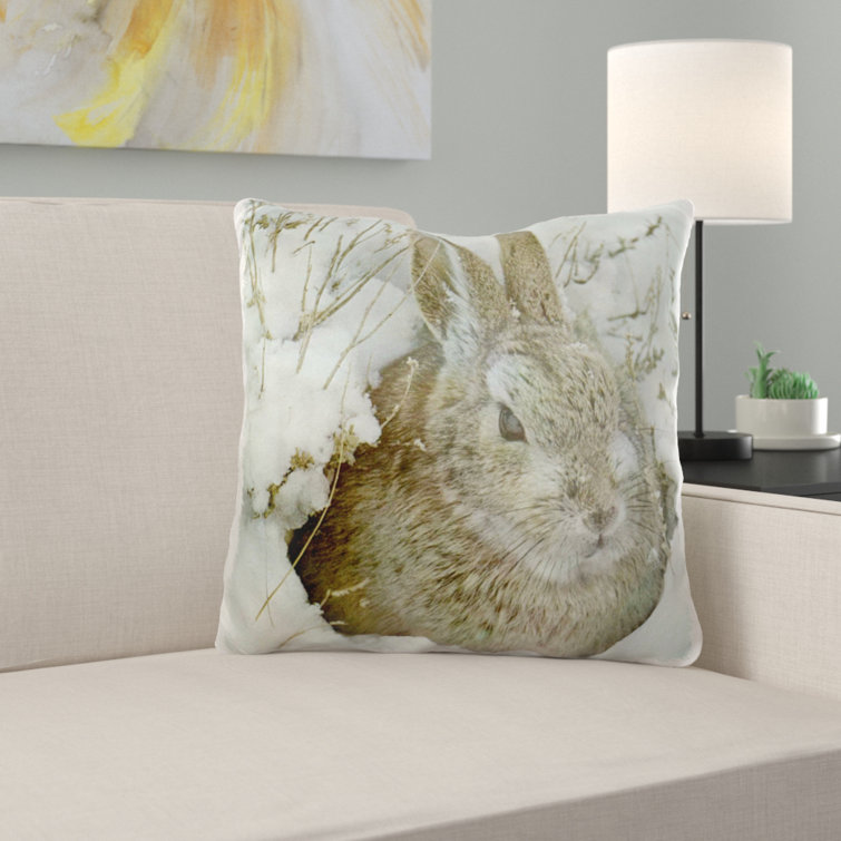 rabbit throw pillow