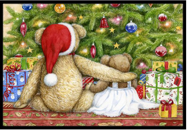 Caroline S Treasures Christmas Teddy Bears With Tree Non Slip