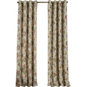 Nathanael Nature/Floral Blackout Thermal Grommet Single Curtain Panel