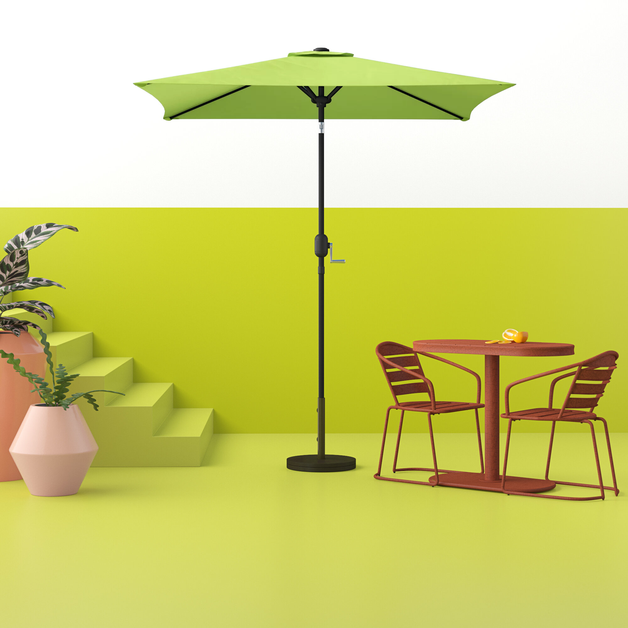 Hashtag Home Tempo Patio 6 5 Square Market Umbrella Reviews Wayfair