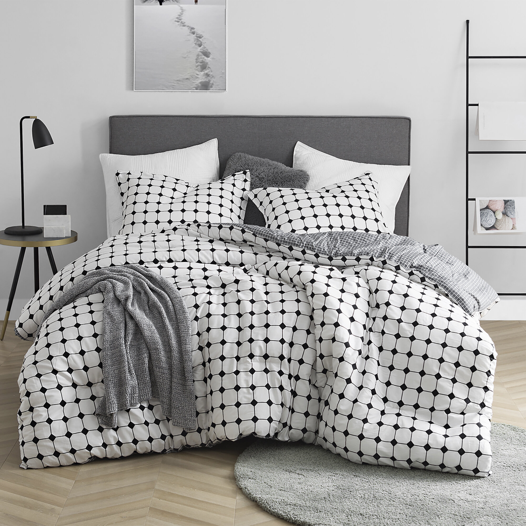 Orren Ellis Colinton Black White Standard Cotton 280 Tc Comforter Set Reviews Wayfair