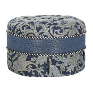 Hallie Decorative Round Ottoman by Jennifer Taylor