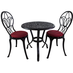 Go to store & view more images Mcmullan 3 Piece Sunbrella Bistro Set with Cushions by Astoria Grand