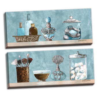 Red Barrel Studio Powder Blue Bathroom Scenes Panels 2 Piece