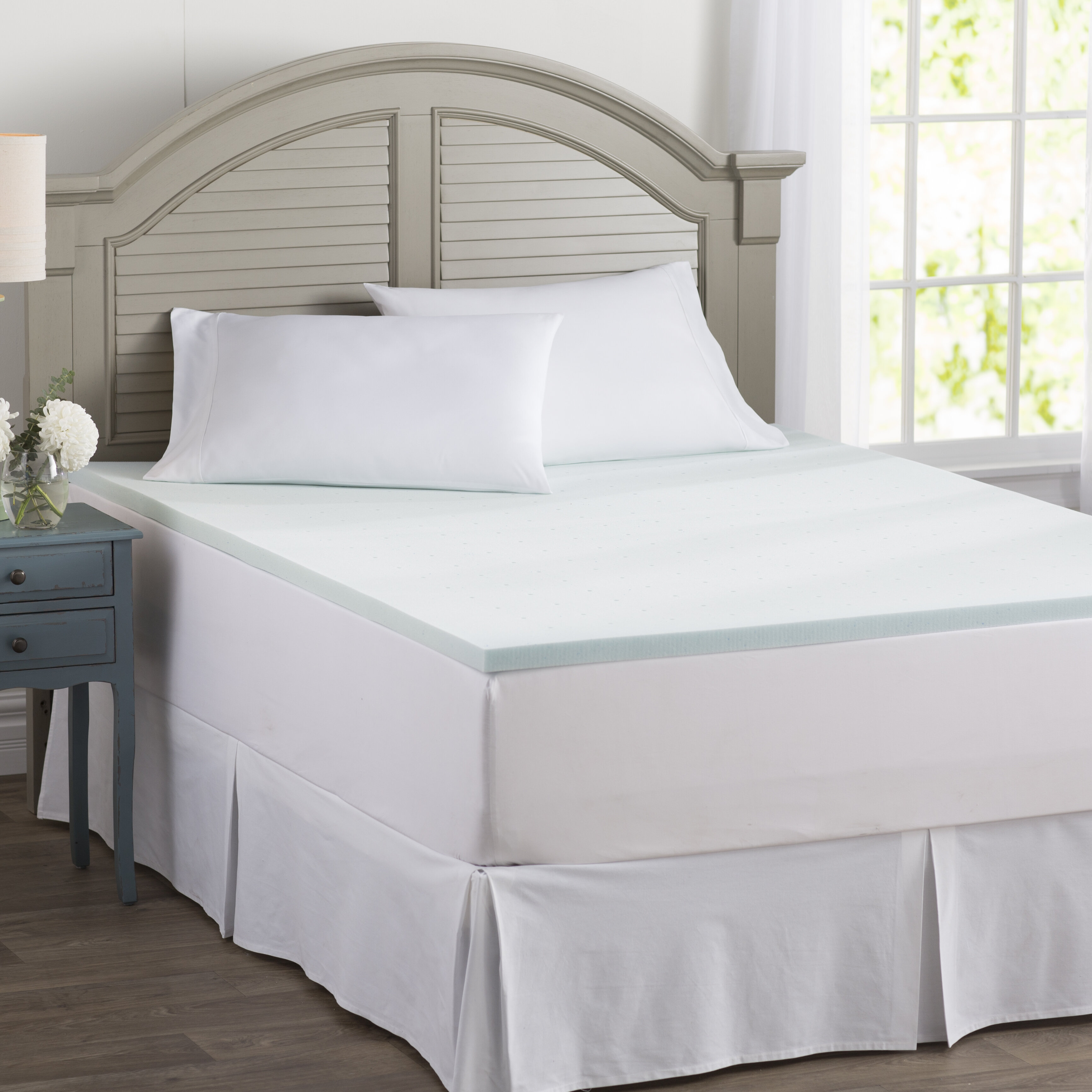 Full Sleep Master 1 5 Inch Sleeper Sofa Memory Foam Mattress Topper Fibre Beds Com Bedding Linen