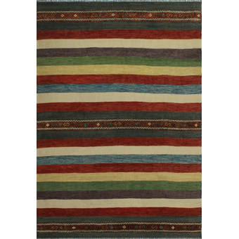 Bloomsbury Market One Of A Kind Glynn Handmade Kilim 6 10 X 9 11 Wool Rust Beige Green Area Rug Wayfair