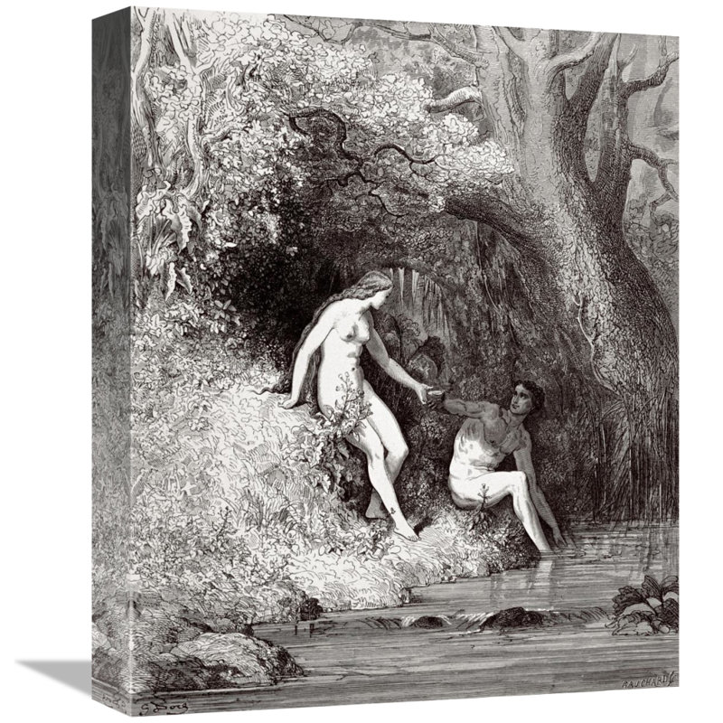 East Urban Home Adam Eve In Paradise From Milton S Paradise Lost Print On Canvas Wayfair Ca