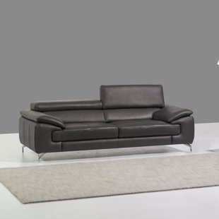 Dark Grey Leather Sofa Wayfair Quickview