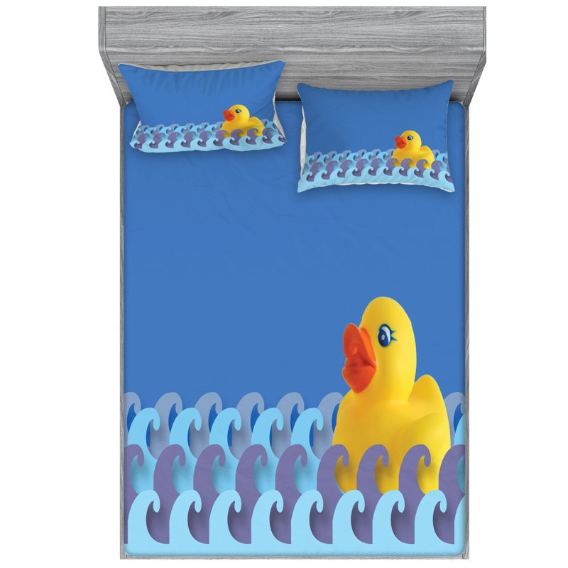 East Urban Home Rubber Duck Floating On Paper Seem Water Waves