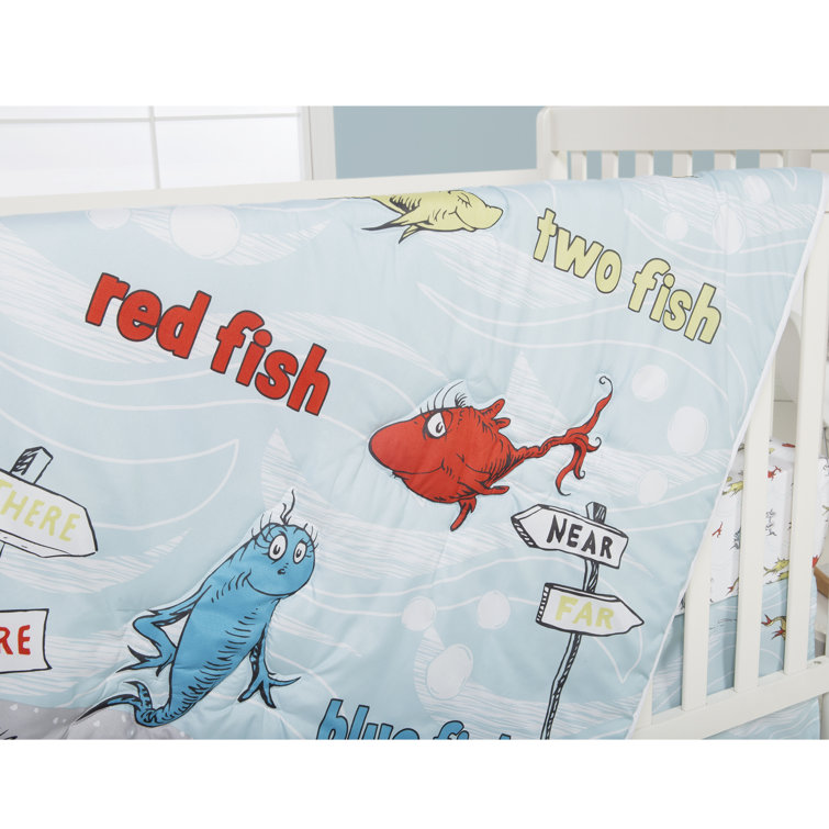 Trend Lab Dr Seuss One Fish Two Fish 4 Piece Crib Bedding Set Reviews Wayfair