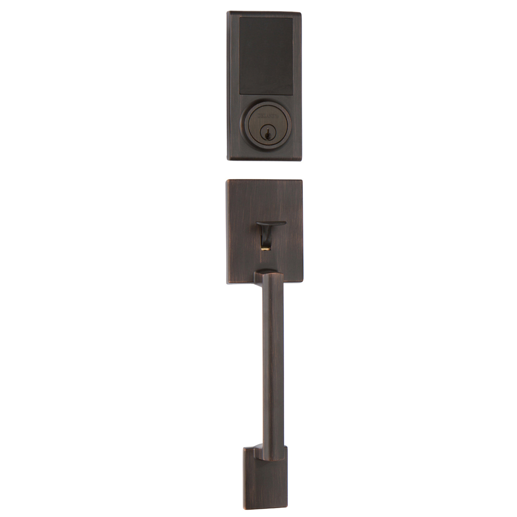 Delaney Hardware Handleset With Electronic Deadbolt And Kira Door