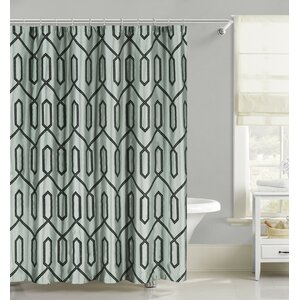 Flocking Faux Silk Fabric Shower Curtain