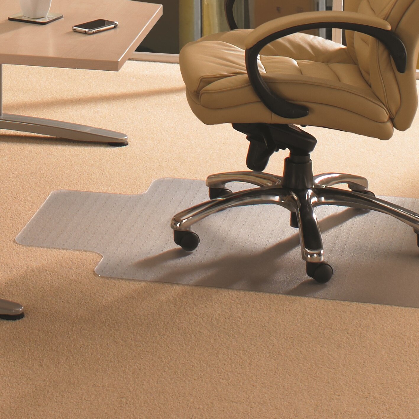 Office Chair Mat for Carpeted Floors Rectangular Transparent Protector 48 x 60" 