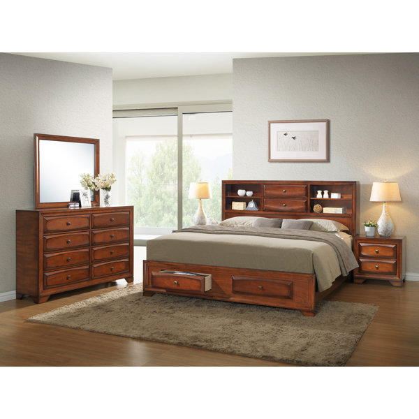 Winston Porter Beagan King Platform Solid Wood 4 Piece ...