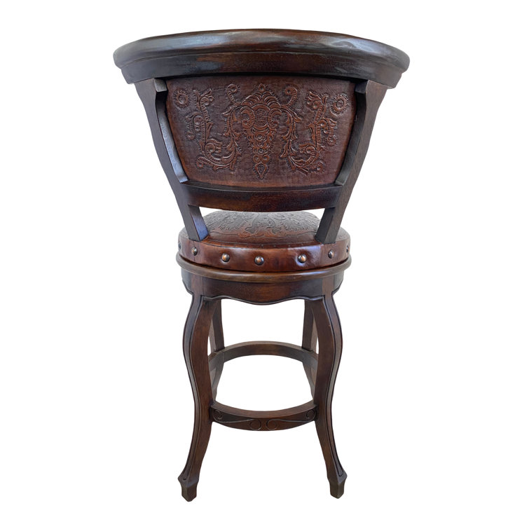 New World Trading Spanish Heritage Swivel Bar Stool & Reviews ...