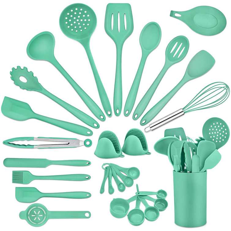 6-Piece Germ Heat Resistant Elevated Utensil Set Gadget Soft Grip Rainbow New 6-Piece Germ Heat Resistant Elevated Utensil Set Gadget Soft Grip Rainbow New