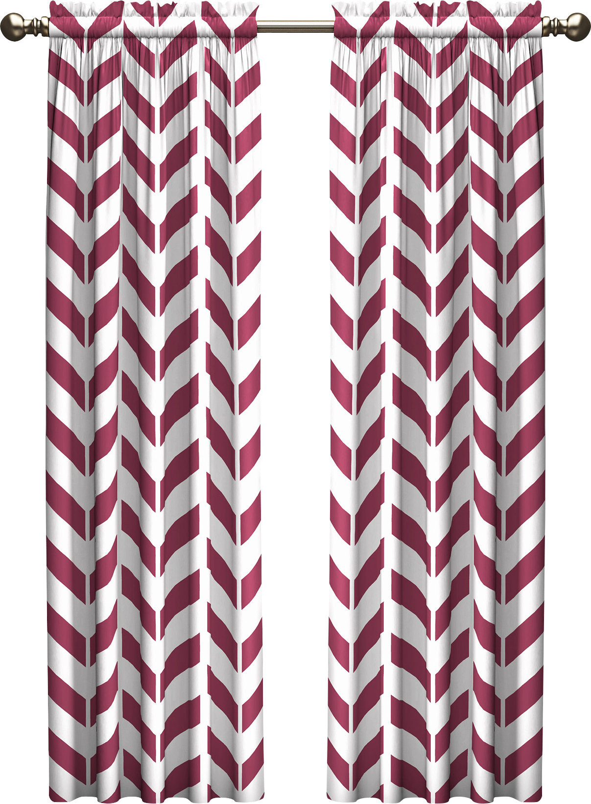 Cristiano Chevron Light Filtering Rod Pocket Curtain Panels
