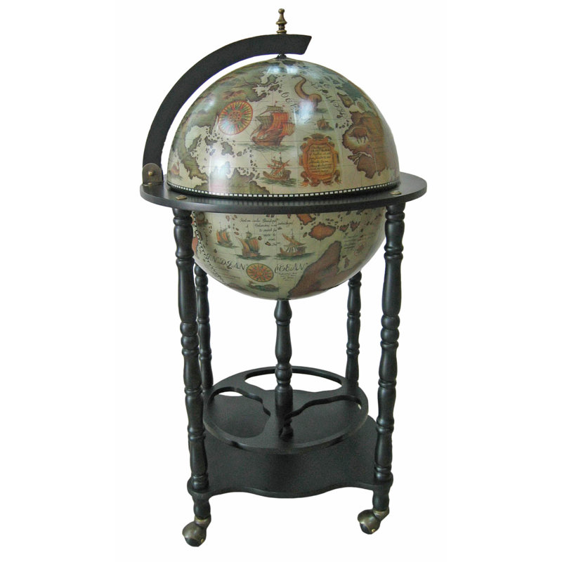 Merske Llc Firenze Italian Style Floor Globe Bar With Twisted