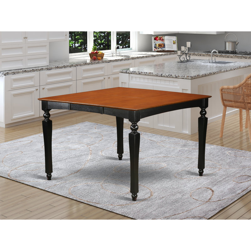 ashworth butterfly leaf solid wood rubberwood dining table