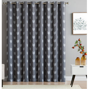 Lasher Arrow Print Geometric Blackout Thermal Grommet Curtain Panels (Set of 2)