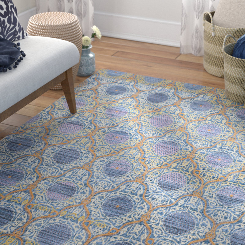 World Menagerie Misael Lavender/Gold Area Rug & Reviews Wayfair