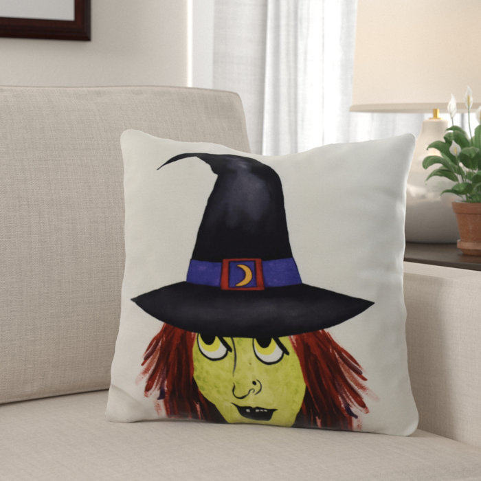 The Holiday Aisle Maser Peek A Boo Witch Halloween Throw Pillow