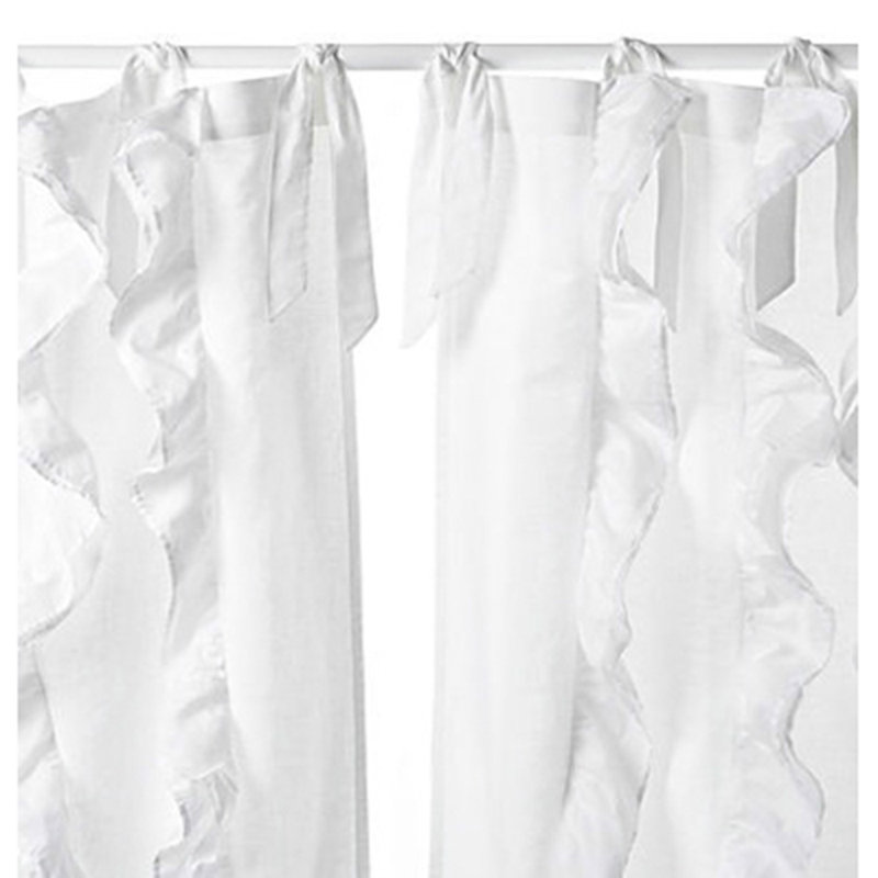 Amity Home Tuxedo Luxury Solid Sheer Single Cotton Curtain Panel
