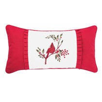 Sweet Little Chicadees & Joy on Red Needlepoint Christmas Pillow 12" x 16' Sweet Little Chicadees & Joy on Red Needlepoint Christmas Pillow 12" x 16'
