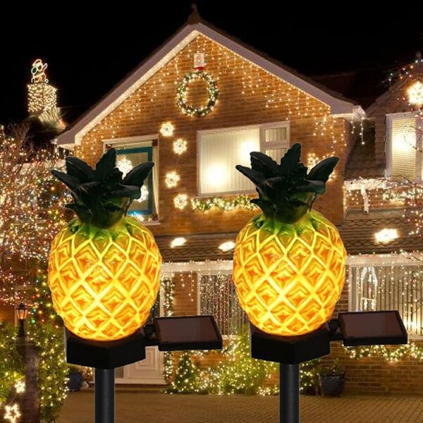 Pineapple Solar-powered LED Lantern Table Light Home Decor Ornament 