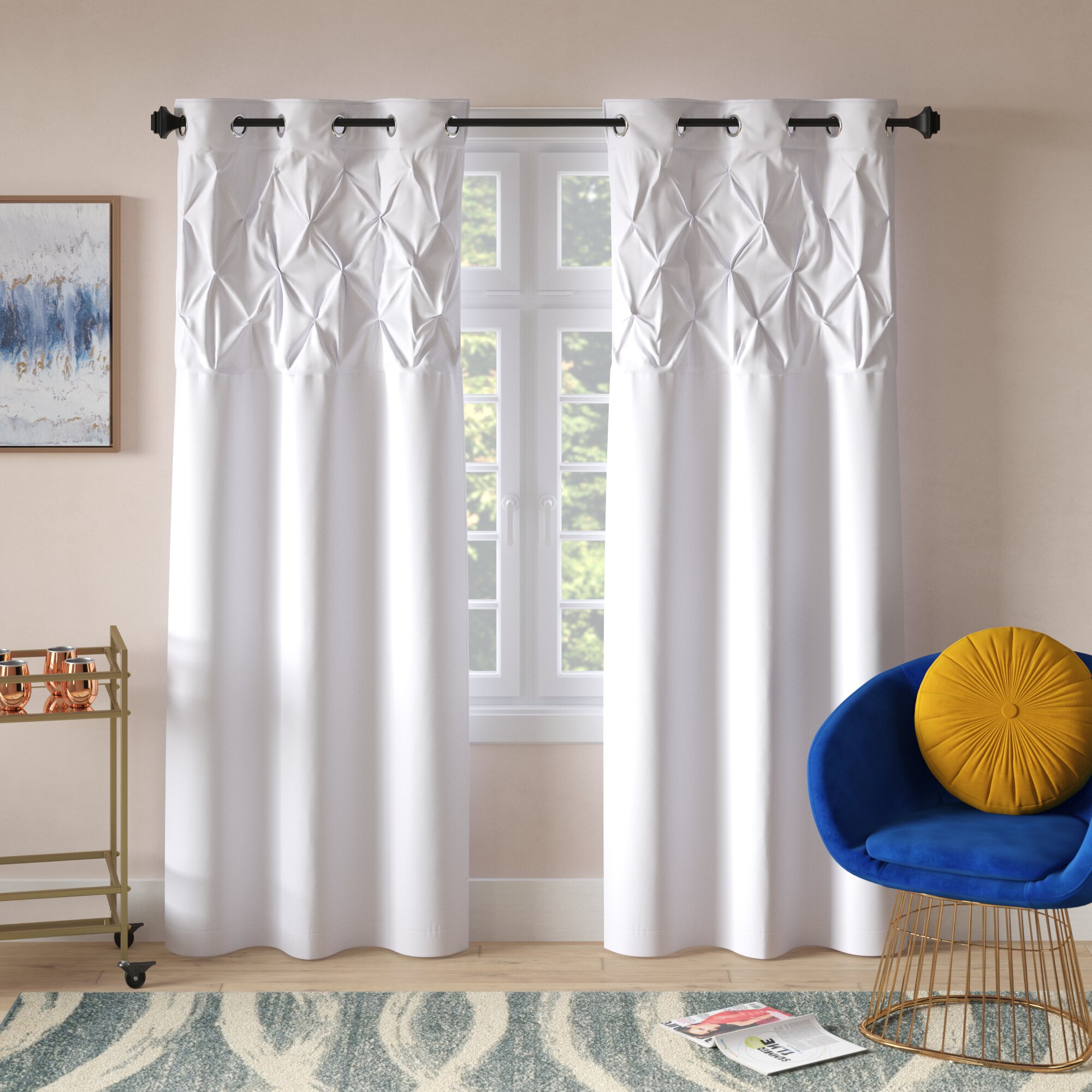 House Of Hampton Decorah Solid Semi Sheer Grommet Curtain Panels Reviews Wayfairca