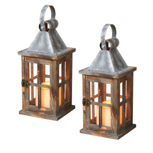 Best Wood Lantern (Set of 2) By Gerson International Outdoor Lighting Wood Lantern (Set of 2) By Gerson International Outdoor Lighting