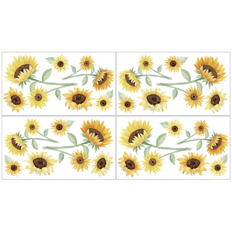 Details about   3D Sunflower M1731 Wallpaper Wall art Self Adhesive Removable Sticker Amy show original title 