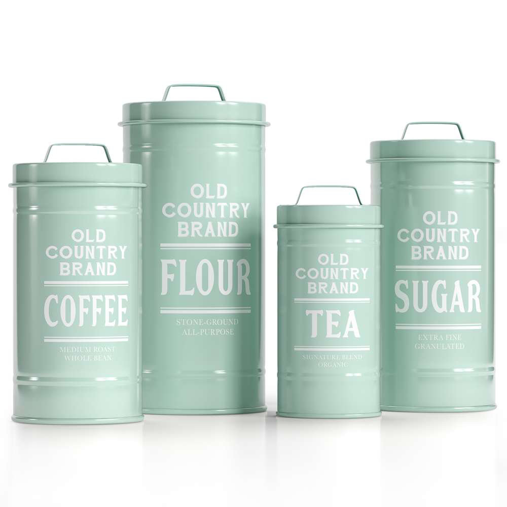 17 Stories Decorative Nesting Kitchen Canister Jars With Lids Black Metal Rustic Vintage Farmhouse Container Decor For Flour Sugar Coffee Tea Storage Set Of 4 Largest Is 5 5 X 11 25 Reviews Wayfair