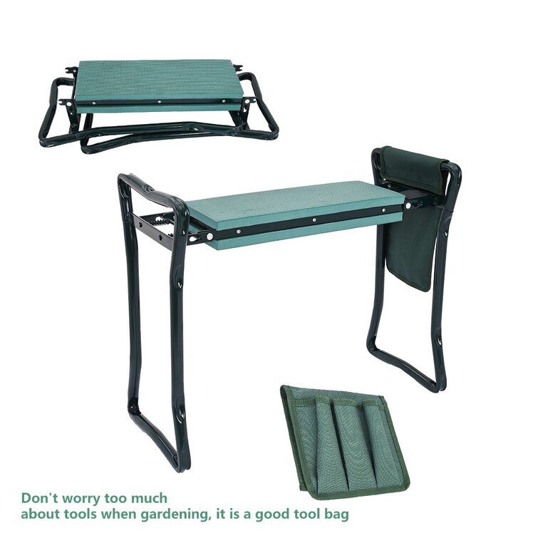 Garden Foldable Kneeler Kneeling Bench For Knee Stool Cushion Seat Pad Tool Bag 