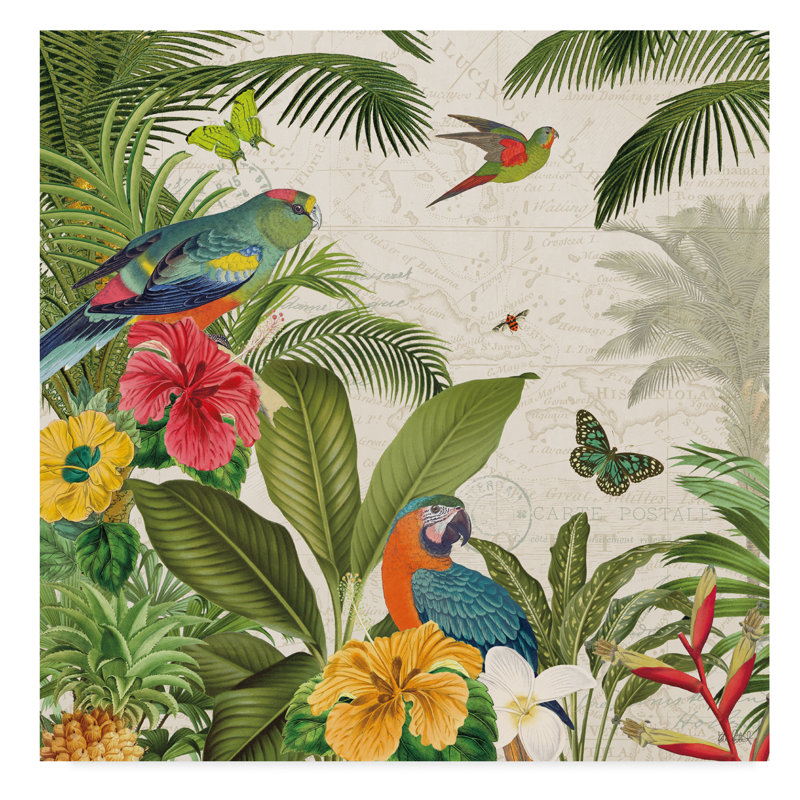 Bay Isle Home Parrot Paradise Ii Acrylic Painting Print On