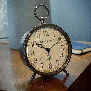 Motorcycle Alarm Clock Tabletop Desk Vintage Silver 