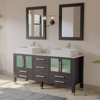 Canora Grey Schneider 63 Double Bathroom Vanity Set With Mirror